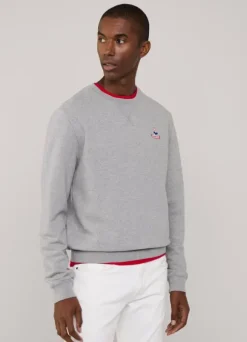 embroidered bird crew neck sweatshirt