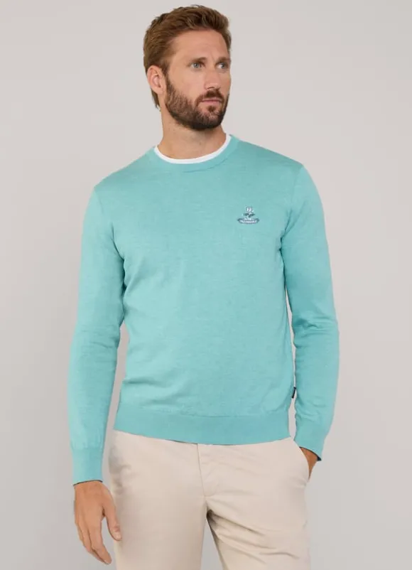 embroidered bird crew neck jumper
