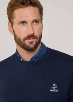 embroidered bird crew neck jumper