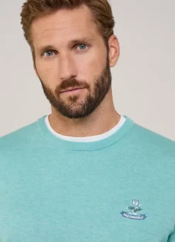 embroidered bird crew neck jumper