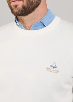 embroidered bird crew neck jumper