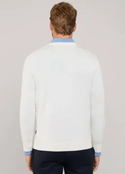 embroidered bird crew neck jumper