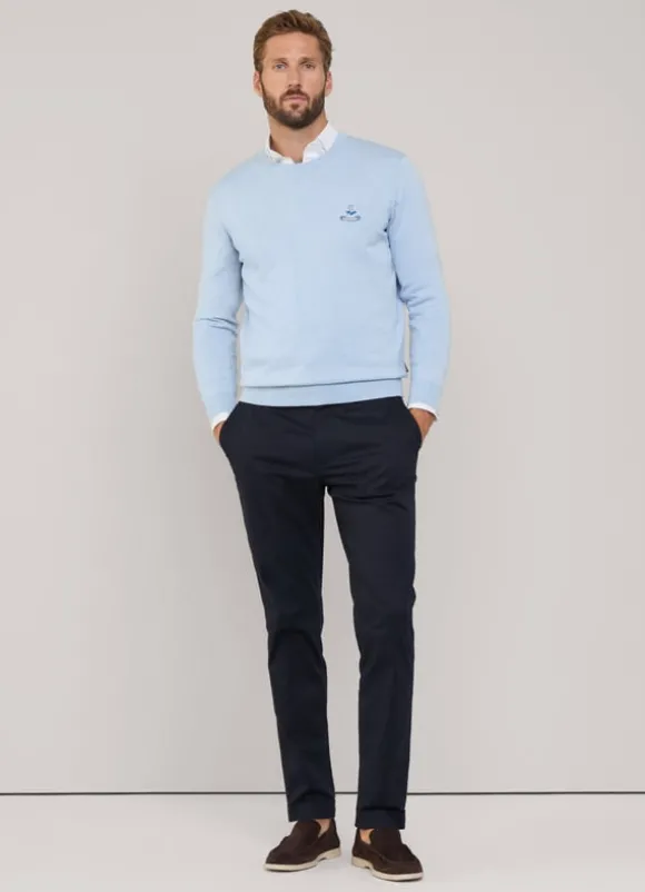 embroidered bird crew neck jumper