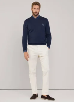 embroidered bird crew neck jumper