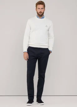 embroidered bird crew neck jumper