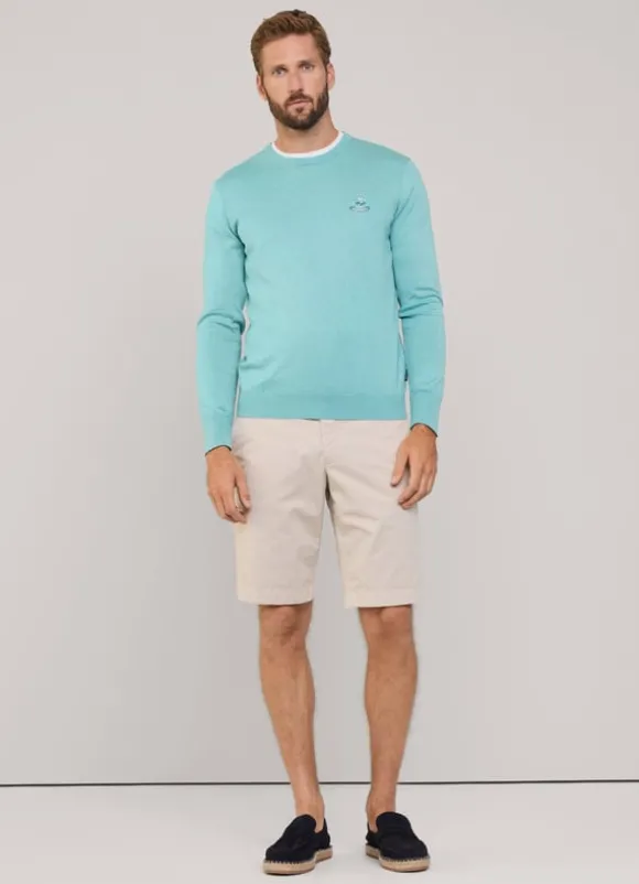 embroidered bird crew neck jumper