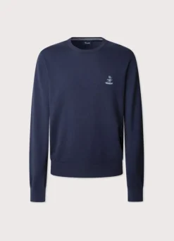 embroidered bird crew neck jumper