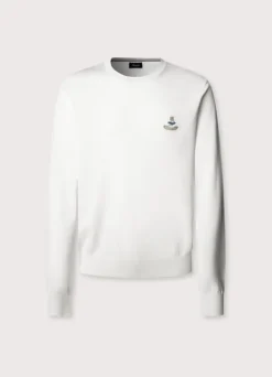 embroidered bird crew neck jumper