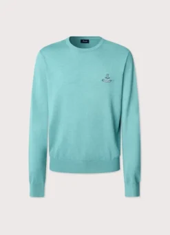 embroidered bird crew neck jumper