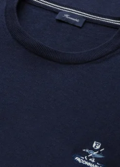 embroidered bird crew neck jumper