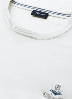 embroidered bird crew neck jumper