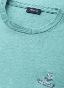 embroidered bird crew neck jumper
