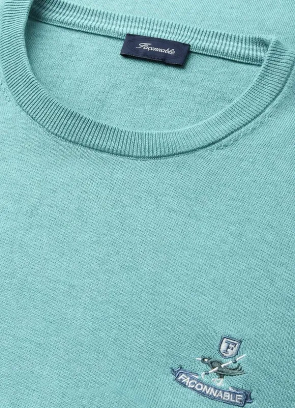 embroidered bird crew neck jumper