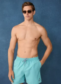 embroidered bird swim shorts