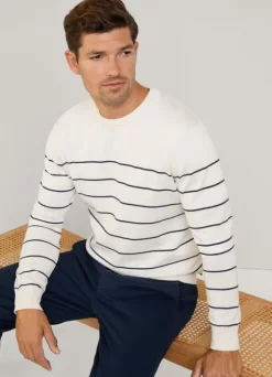 fine stripe crew neck jumper