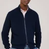 full zip high neck cardigan