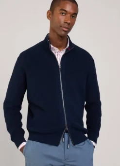full zip high neck cardigan