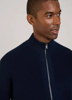 full zip high neck cardigan