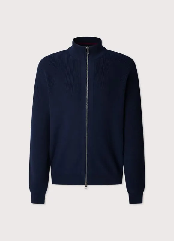 full zip high neck cardigan