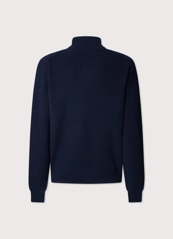 full zip high neck cardigan