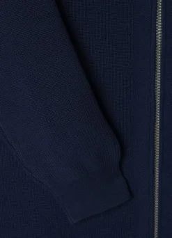 full zip high neck cardigan