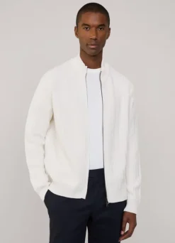 full zip pointelle cardigan