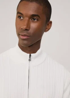 full zip pointelle cardigan