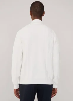 full zip pointelle cardigan