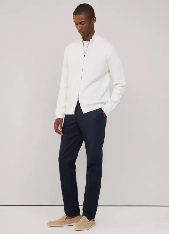 full zip pointelle cardigan