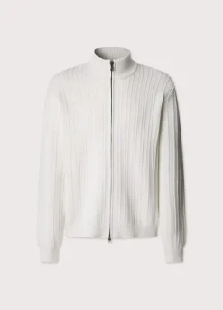full zip pointelle cardigan