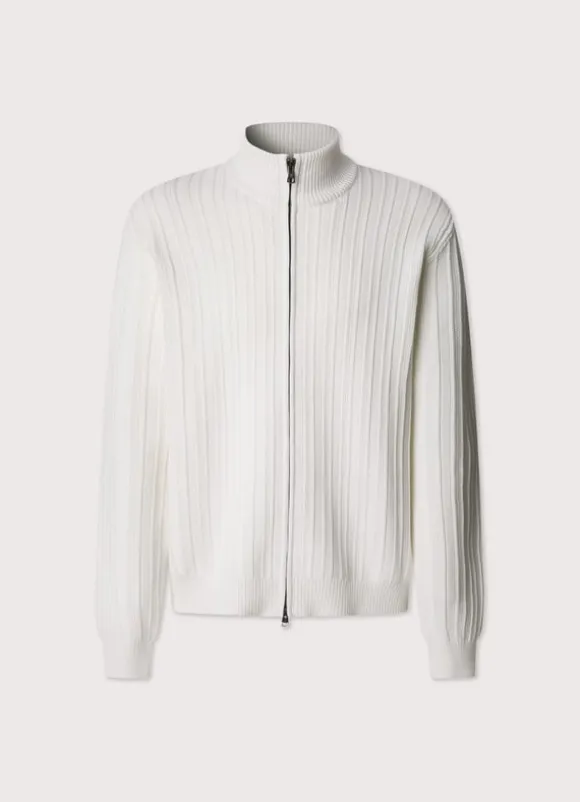 full zip pointelle cardigan