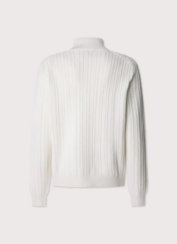 full zip pointelle cardigan