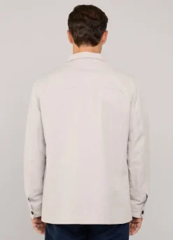 high neck linen cotton parka