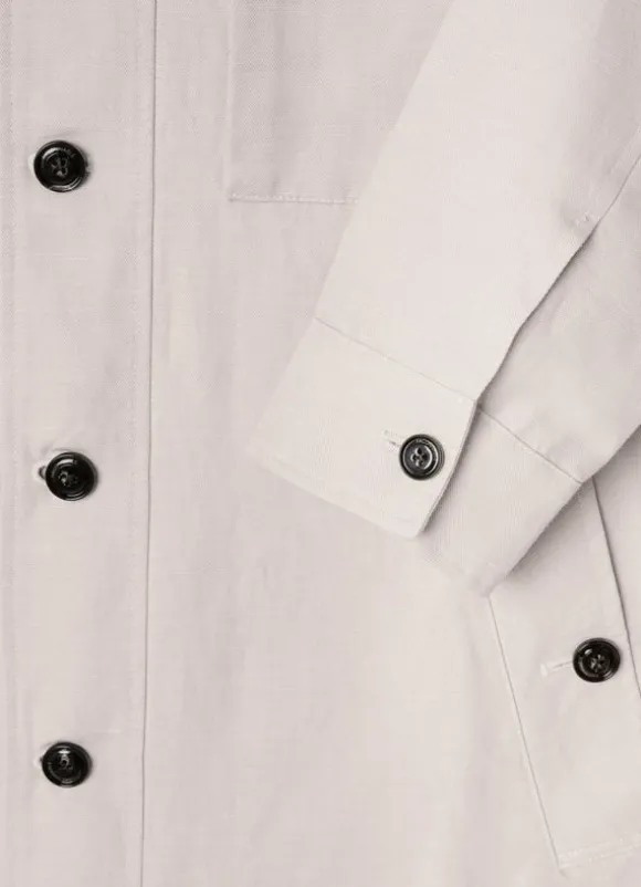 high neck linen cotton parka