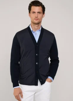 hybrid cardigan with buttoned closure