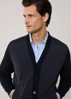 hybrid cardigan with buttoned closure
