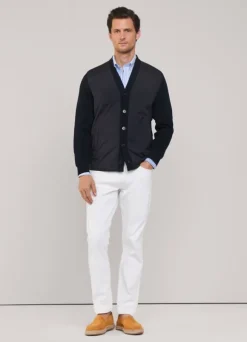 hybrid cardigan with buttoned closure