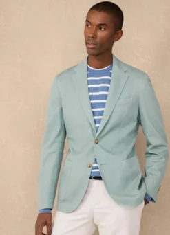 linen cotton blazer with patch pockets