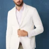 linen cotton blazer with patch pockets