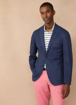 linen cotton blazer with patch pockets