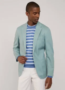 linen cotton blazer with patch pockets