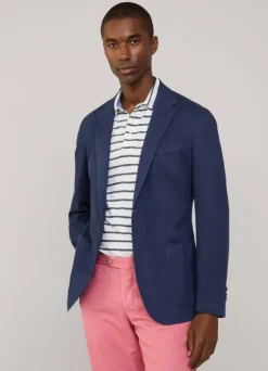 linen cotton blazer with patch pockets