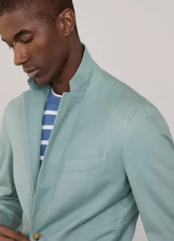 linen cotton blazer with patch pockets