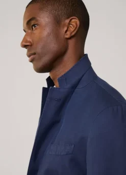 linen cotton blazer with patch pockets