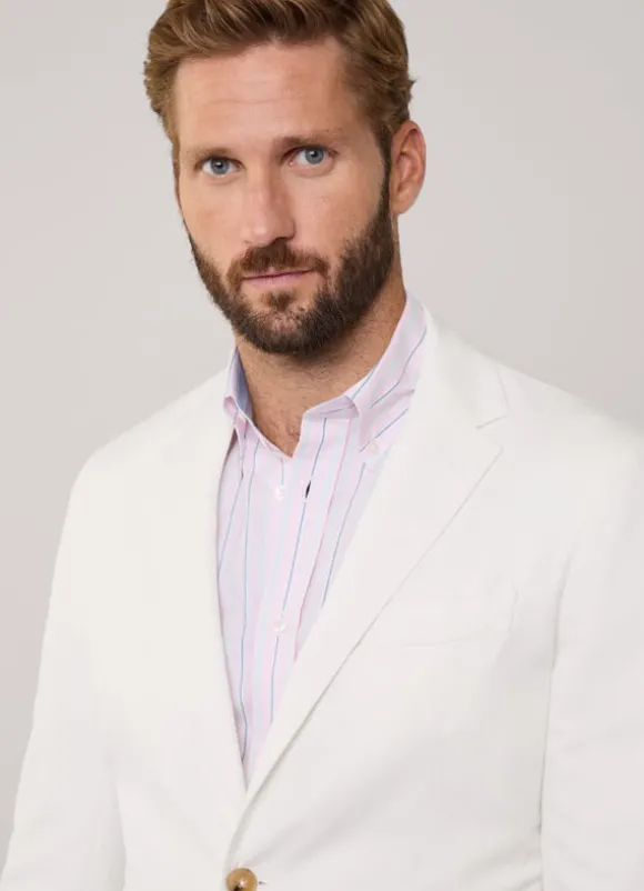 linen cotton blazer with patch pockets