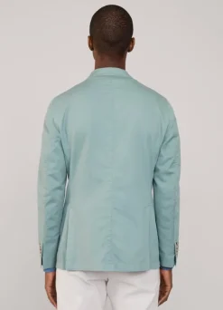 linen cotton blazer with patch pockets