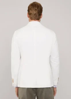 linen cotton blazer with patch pockets