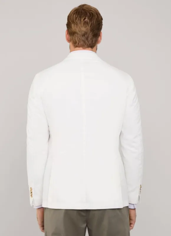 linen cotton blazer with patch pockets