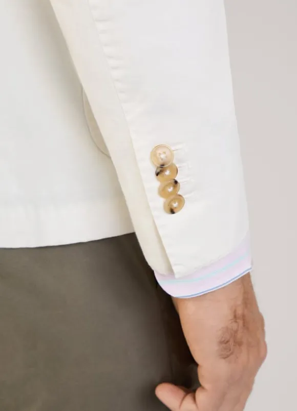 linen cotton blazer with patch pockets