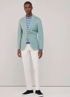 linen cotton blazer with patch pockets